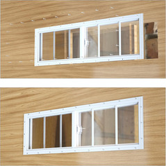Shed Windows 2 Pack, 10″X29″ Sliding Windows Transom Window with Tempered Glass