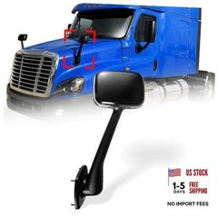 Black Hood Mirror for Freightliner Cascadia 2008-2017, Driver/ Left Side