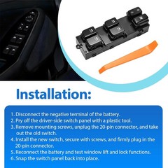 20-Pin Power Window Control Switch Front Left Driver Kia Optima 2011-2015