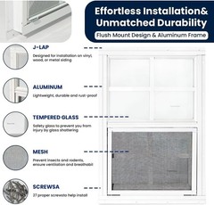 2 Pack 24″ x 36″ Aluminum Shed Windows with Fiberglass Screens