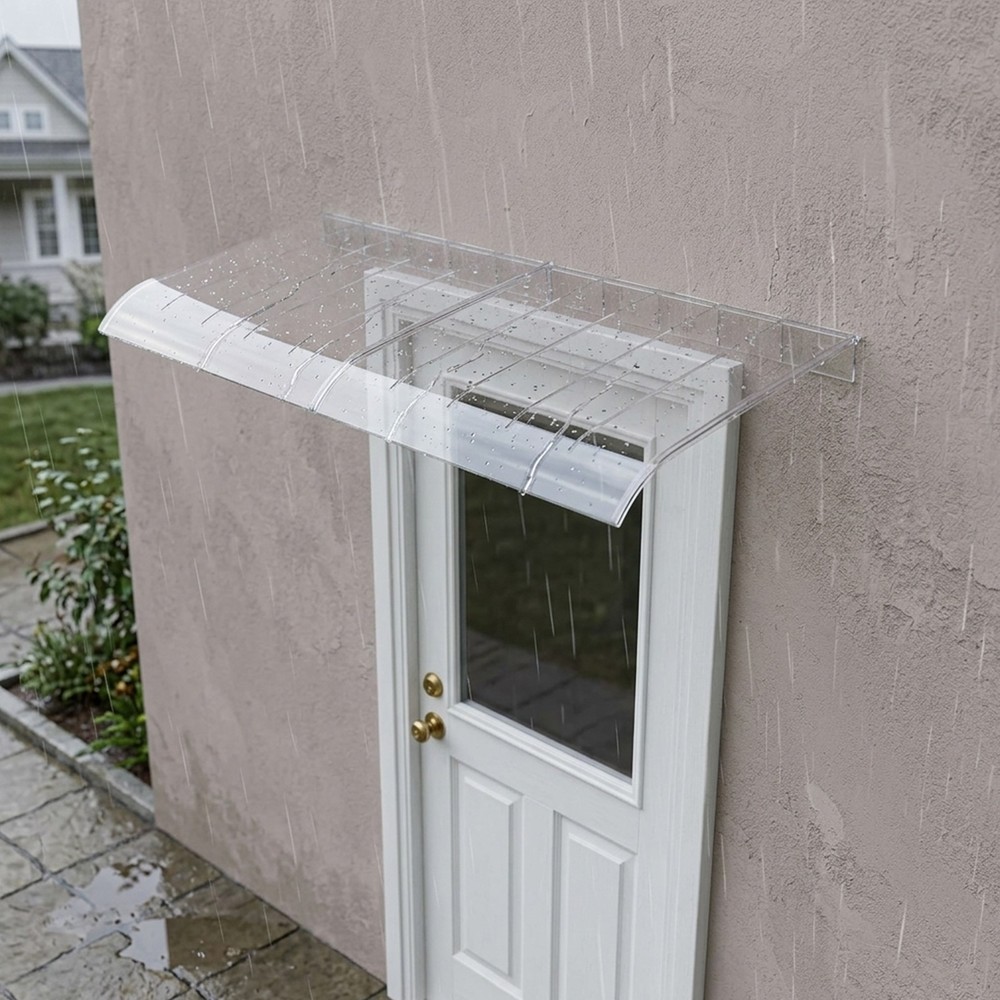 Window&Door Awnings Clear Canopy Rain/Snow Protection Awnings for Outside Patio