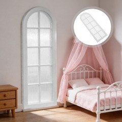 2Pcs Durable White Dollhouse Mini Window Frames for DIY Plastic Furniture Decor