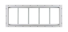 Shed Transom Window 10 x 29 White J-Channel Tempered Glass, Singel Pane