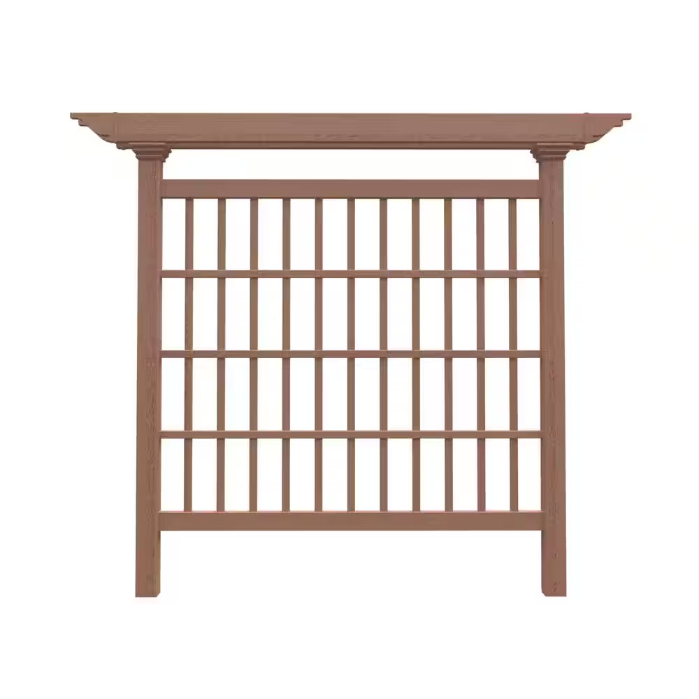 80″L X 90″H Colonial Embossed Vinyl Privacy Screen, Brown, VA84051