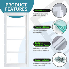 Shed Window 12″X24″ 2 Pack Transom Window Fixed Design with Tempered Glass, Perf