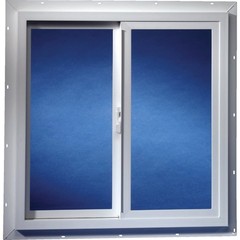 Duo-Corp. Agriclass 24 In. W x 24 In. H White Vinyl Tempered Glass Double Slide