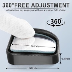 2PCS Universal Car Blind Spot Mirror, Convex Wide Angle Rearview Mirror with Adj