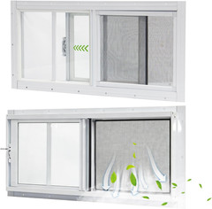 Sliding Shed Windows 10″x23″ with Tempered Glass and Removable Screen – 2 Pack