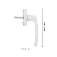 2 Pcs Inward Opening Window Handle Heavy Duty Lock Glass Aluminum