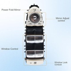 Master Power Window Switch Front Left Driver Side Compatible with Silver