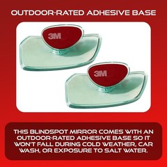 Convex Blind Spot Mirrors 2 Pack – Car Side Mirror Blindspot Elim Color: Sedan