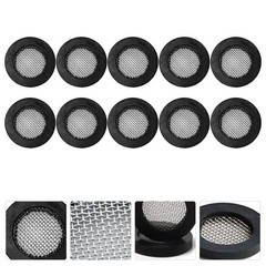 50Pcs Silicone Seal O-Ring Washer with Filter Net for Shower Hose Black
