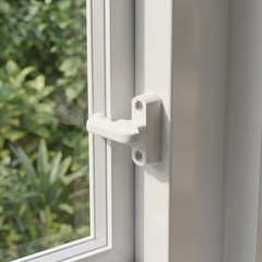 1 Set Durable Plastic Metal Window Latch Lock White for Home Security