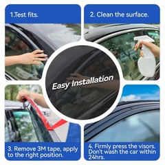 Window Visors Rain Guards for 2009-2014 Ford F150 SuperCrew Cab, Out-Channel …