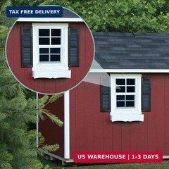 2 Pack 14”x21” White Shed Window, Sliding Windows with Tempered Glass