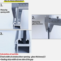 Silicone Rubber Window & Door Gasket Seal Strip Flipper Glazing Draught 57 Sizes