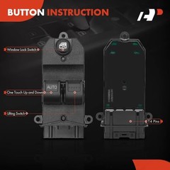 Front Left Driver Side Power Window Switch | Compatible with Honda Civic 2001