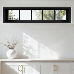 Black 10×29″ Transom Window with Insulated Double-Pane Glass – Durable Vinyl