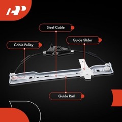 Front Right Window Regulator (No Motor) for Wrangler JL 18-24 Gladiator 20-24