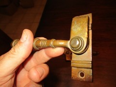 lot of 2 old Antique reclaimed brass window handle lock pull handle