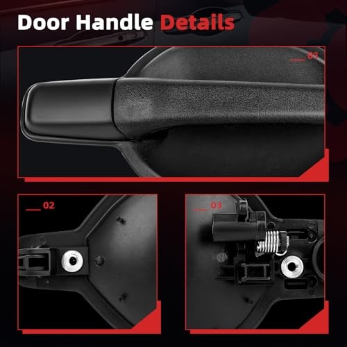 Exterior Door Handle Set – Front Driver Left Passenger Right Texture Black