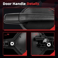Exterior Door Handle Set – Front Driver Left Passenger Right Texture Black
