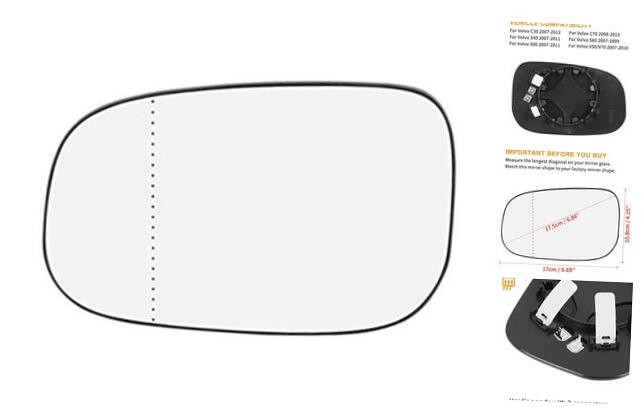 Mirror Glass Heated with Backing Plate Driver Side LH Left Side Rear View
