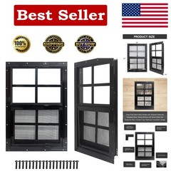 14” x 21” Shed Windows with Sliding Design – Tempered Glass & Screens, 2 Pack