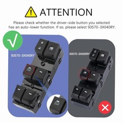 Hyundai Elantra Power Window Switch for 2011-2015 (AUTO Down NOT AUTO) Left