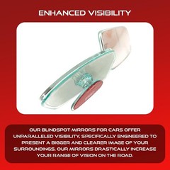 Convex Blind Spot Mirrors 2 Pack – Car Side Mirror Blindspot Elim Color: Sedan