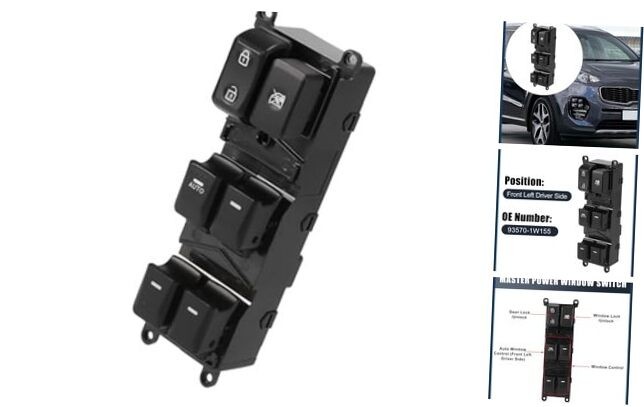Power Window Switch, Front Left Driver Side Window Control Switch No.93570