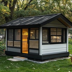 Flush Mount 18”x23” Black Shed Window with Fiberglass Screen for Easy Install