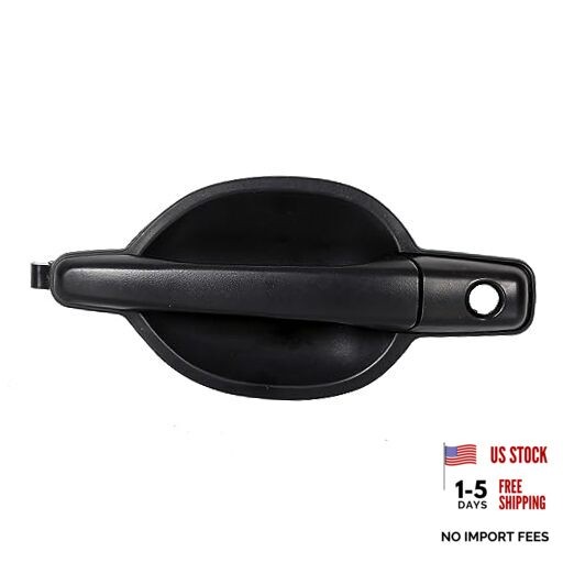 Outside Door Handle Black Textured Compatible with 2004-2011 Front Left