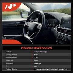 Front Driver Side Electric Master Power Window Switch Compatible with