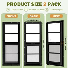 2 Pack Shed Windows, 10″X18″ Sliding Windows, Transom Window W/ Tempered Glass