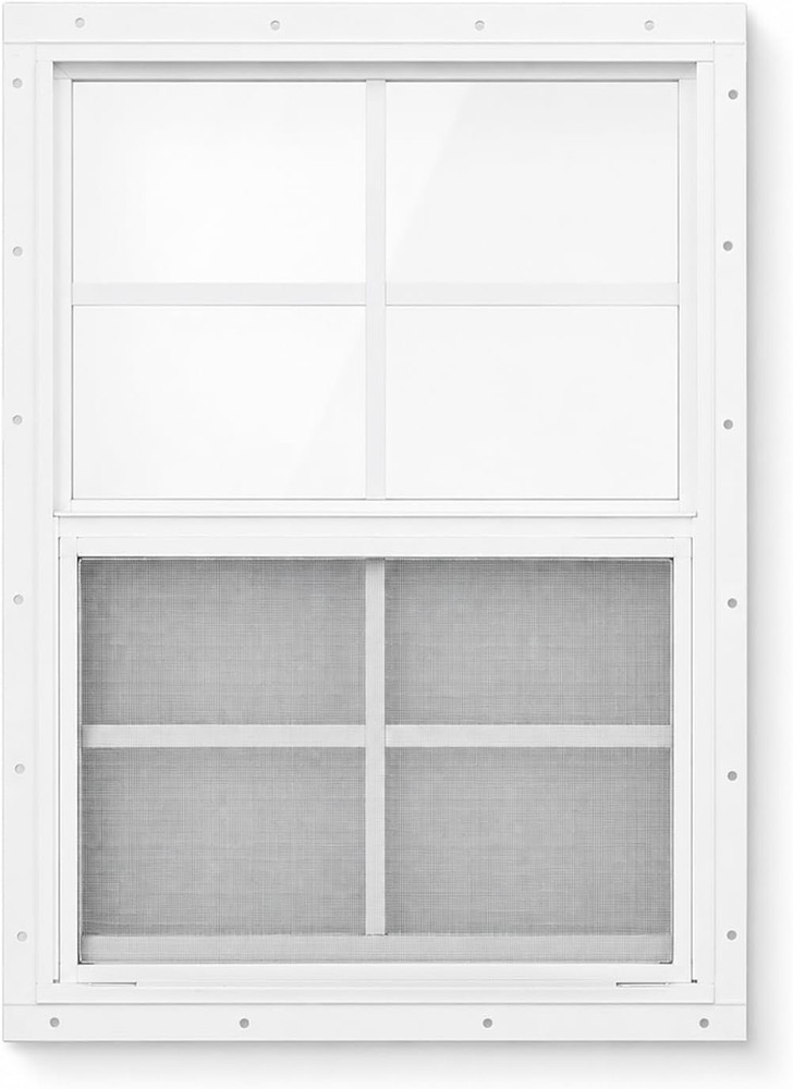 Chicken Coop Window 12 x 18 inches Sliding Shed Window with Tempered Glass and