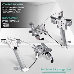 Rear Left&Rear Right Power Window Regulator with Motor Assembly Compatible for