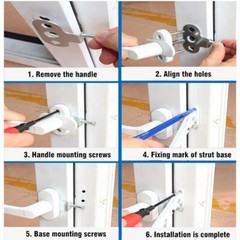 1/2Set Child Cat White Finish Tilt Turn Window Restrictor Stay Safely Lock Catch