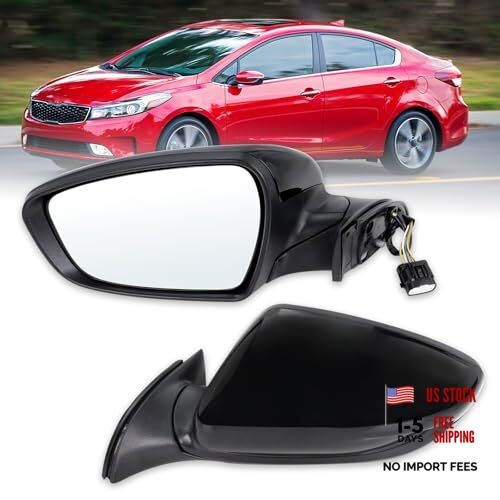 Left Driver Side Mirror Compatible with 2017 2018 Kia Forte with Manual L-5Pins