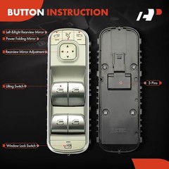 Front Left Driver Side Power Window Switch | Compatible with Mercedes-Benz