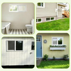 35.5×23.5 Basement Shed Slider Vinyl Windows Dual Pane Insulated Glass White