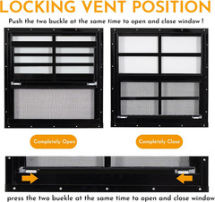 2 Pack Shed Windows, 16” X 16” Household Windows with Tempered Glass and Fiber