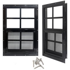 24×36 Shed Windows 2 Pack Tempered Glass Fiberglass Screen