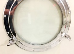 Solid Ship’s Glass Porthole Window 20″ Round Frame Nautical Maritime Home Decor