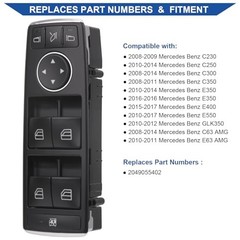 Master Power Window Switch Button Front Driver Side – Compatible with 2008-2017
