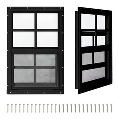 Shed Window COLORPAPA 16x16in Flush Mount Sliding Black