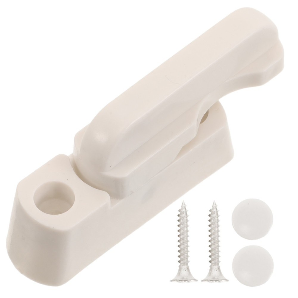 1 Set Reusable Small Window Latch White Plastic Metal with T Handle for Home