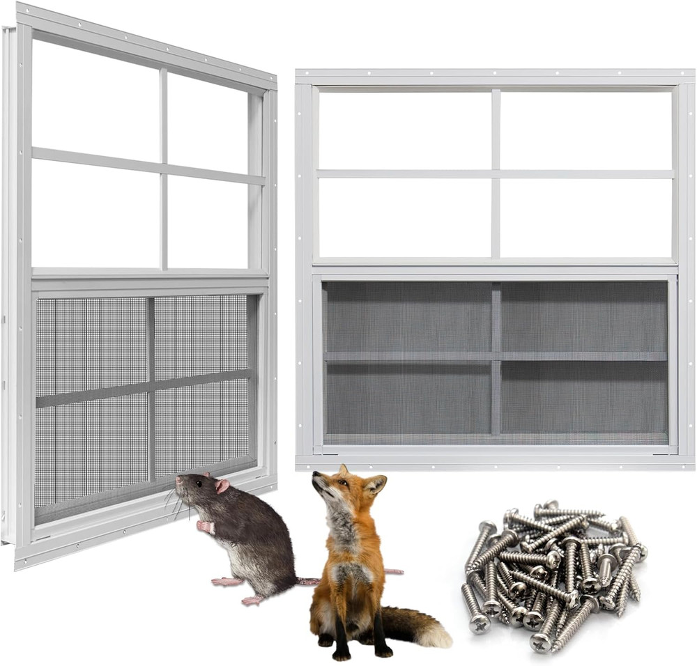 Neatiease Upgraded Shed Windows 2 Pack, 30″ X 36″ Windows with Tempered Glass an