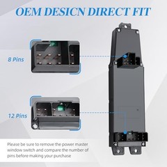 Power Window Switch Front Driver Side | Compatible with 2002-2008 Dodge Ram