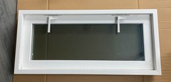 Hopper Window 30 x 13.75 Basement Laundry Room Garage White Vinyl 2 Latches